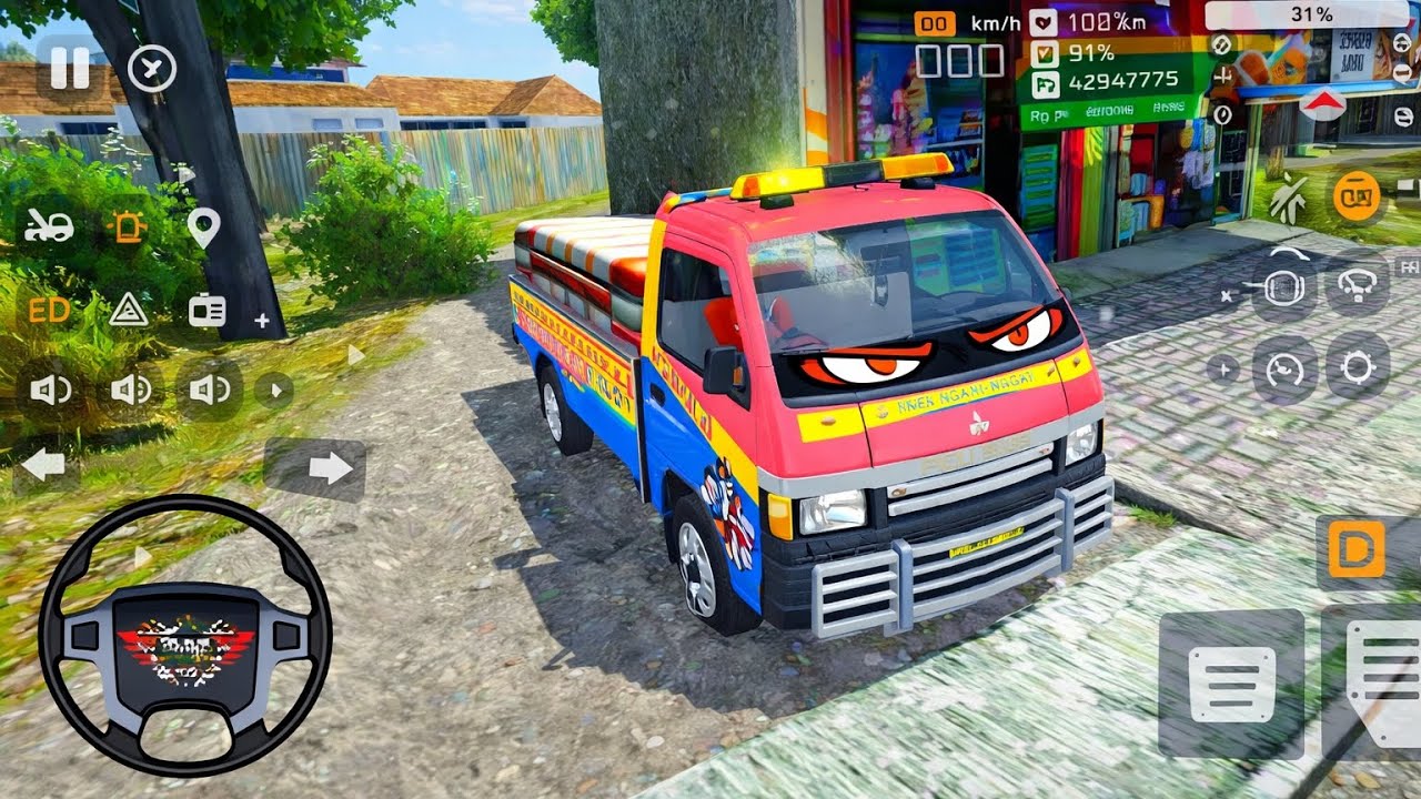 Truck Pickup Full Muatan Beras Dari depan Toko Terdekat Realistis | Truck Simulator Indonesia