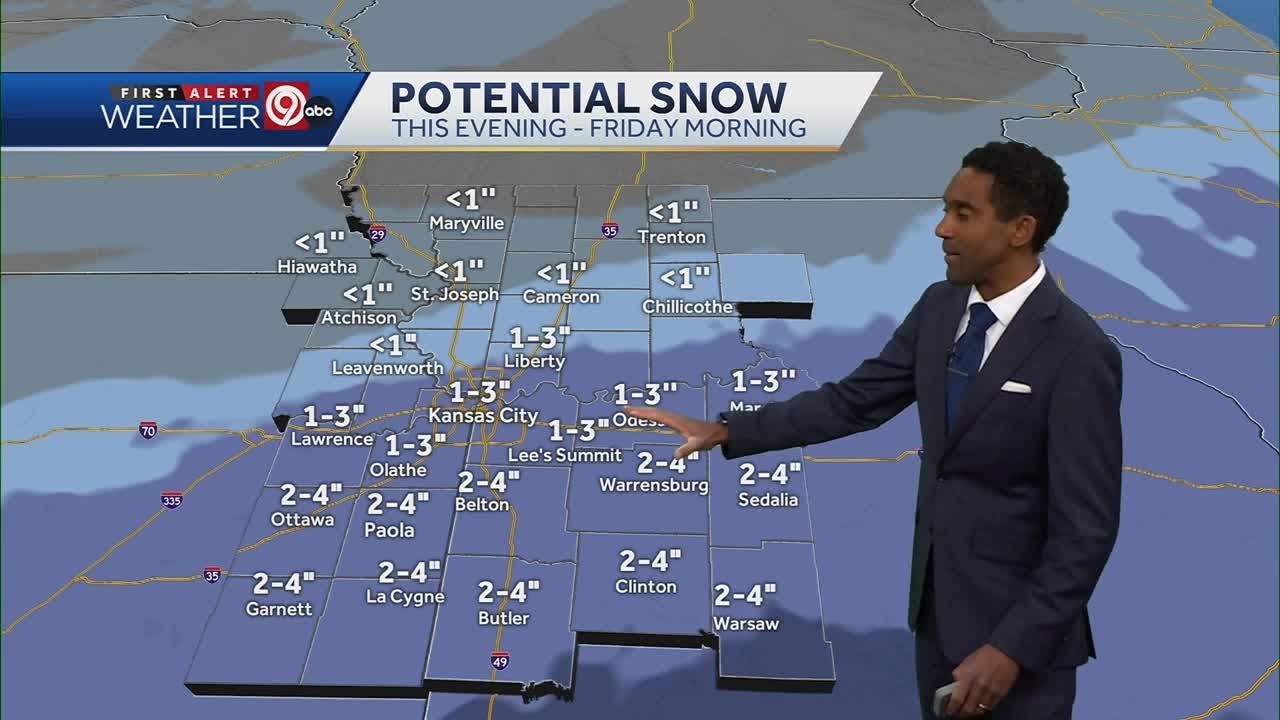 Light snow expected Thursday night across Kansas City area; Slick roads ...