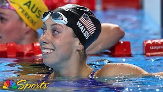 Famous Gretchen Walsh's CHAMPIONSHIP RECORD delivers USA's first gold at swimming worlds | NBC Sports Wealth