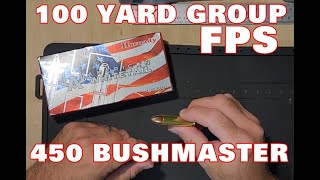 450 BUSHMASTER HORNADY AMERICAN WHITETAIL  FPS/ GROUP 100 YARDS