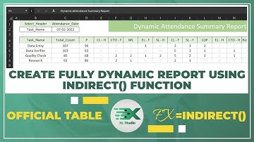 Excel - Advance Indirect Function with Official table | Xl Studio | #xlstudio | #indirect | #table