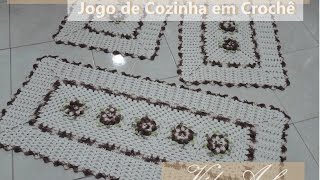 jogo de cozinha de crochê 11 peças