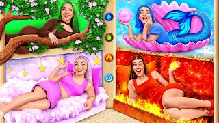 Los Cuatro Elementos Construyen una Litera | Chicas de Fuego, Agua, Aire y Tierra Mega DO Challenge