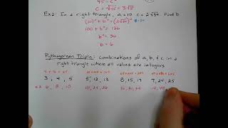 Advanced Math 8 Pythagorean Theorem and Pythagorean Triples
