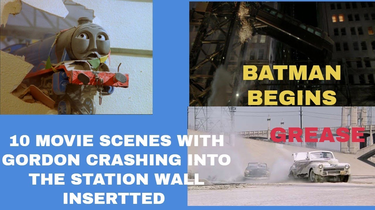 10 film scenes with Gordon The Big Engine crashing into the station