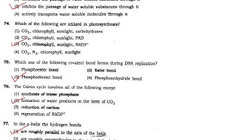 M.Sc. Botany BHU (2017) entrance MCQ part 2