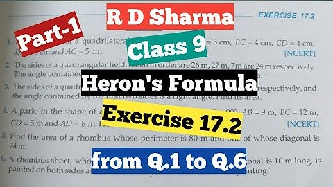 Solution of R D Sharma class-9 Ex-17.2 chapter-17 (Heron