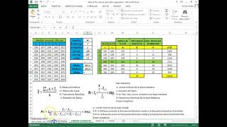 Cálculo de Media, Mediana y Moda  para datos agrupados en intervalos con Excel.