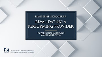 Revalidating A Performing Provider