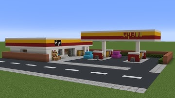 Hoe je een Shell-tankstation bouwt in Minecraft "Tutorial over tankstations"