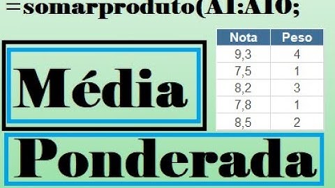 Média Ponderada no Excel usando a função SomarProduto