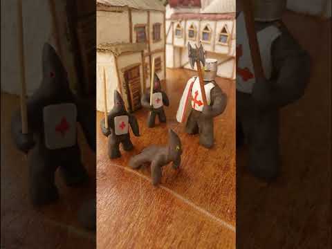 наказание гачи из пластилина #claymation #animation #stopmotion #gachi #пластилин #лепка #рыцари
