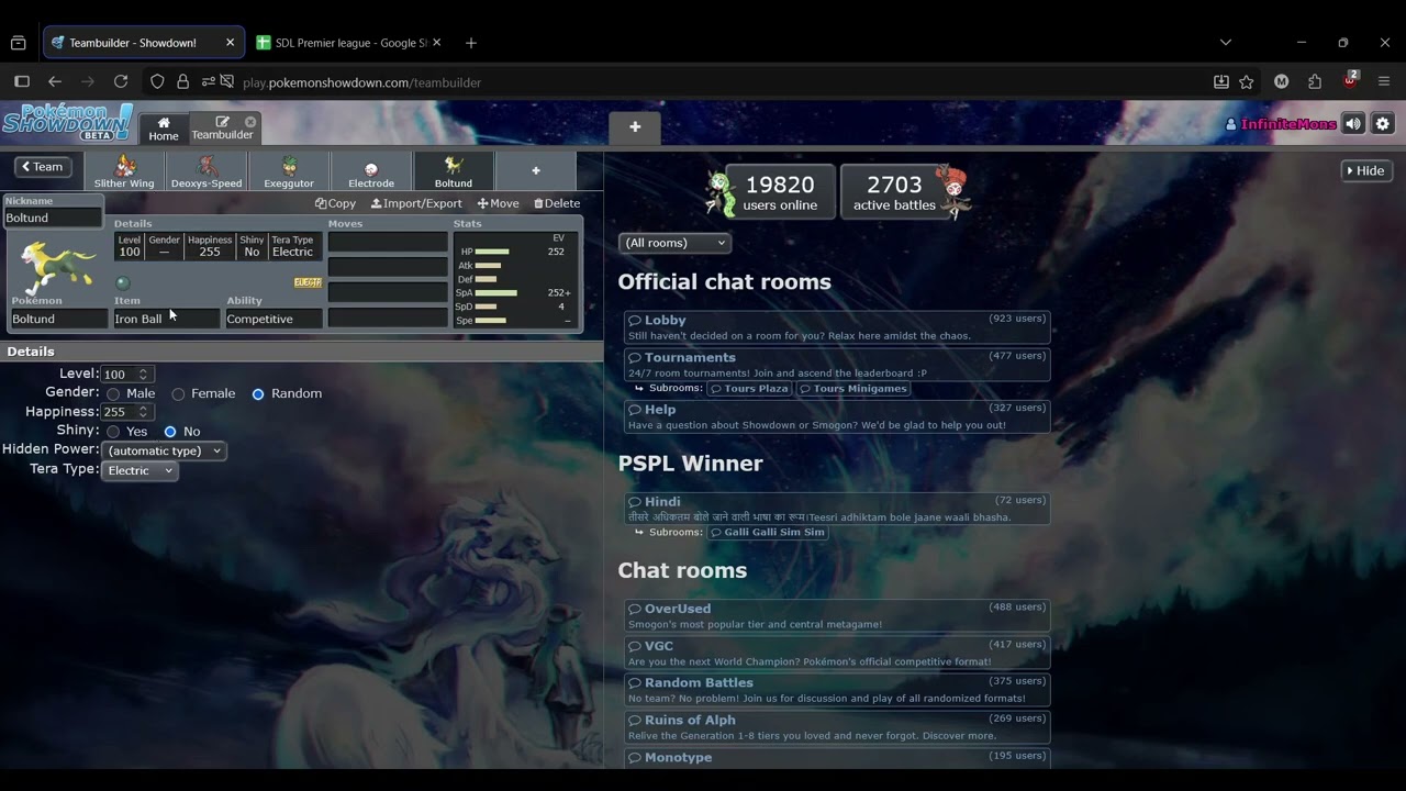 SDL Premier Draft League Team Overview and Week 1 Teambuilder