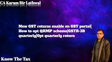 QRMP in GSTINew GST returns enable on GST portal|How to opt QRMP scheme|GSTR-3B quarterly|