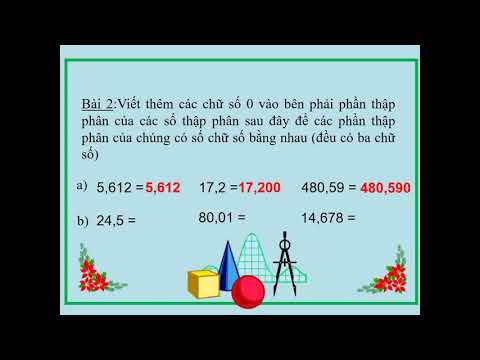 Khối 5 Tuần 8 - Thứ Hai ngày 08/11/2021 Toán Bài: Số thập phân bằng nhau + So sánh số thập phân