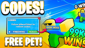 *NEW* ALL WORKING FREE PET UPDATE CODES FOR RACE CLICKER IN 2025 - ROBLOX RACE CLICKER CODES