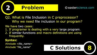What is File Inclusion in C pre-processor Why we need file inclusion in our program | C solutions
