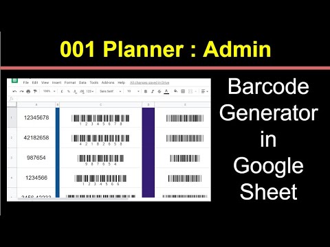 Barcode Generator in Google Sheet -  001 Spreadsheet