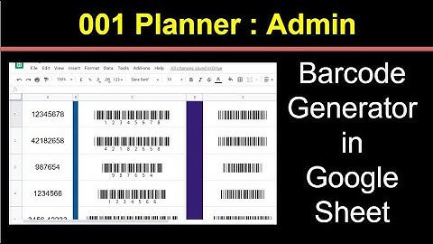 Barcode Generator in Google Sheet -  001 Spreadsheet