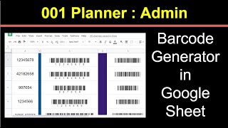 Barcode Generator in Google Sheet -  001 Spreadsheet