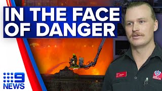Firefighter reflects on dangerous mission fighting off Sydney CBD blaze | 9 News Australia