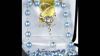 Swarovski Blue Pearl Rosary | The Roman Catholic Store