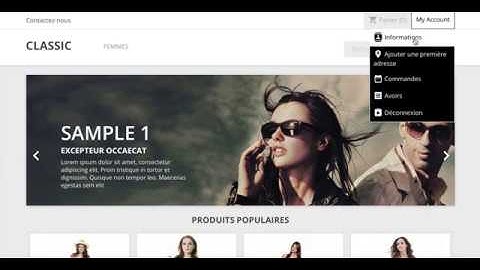 Login and account navigation - module Prestashop