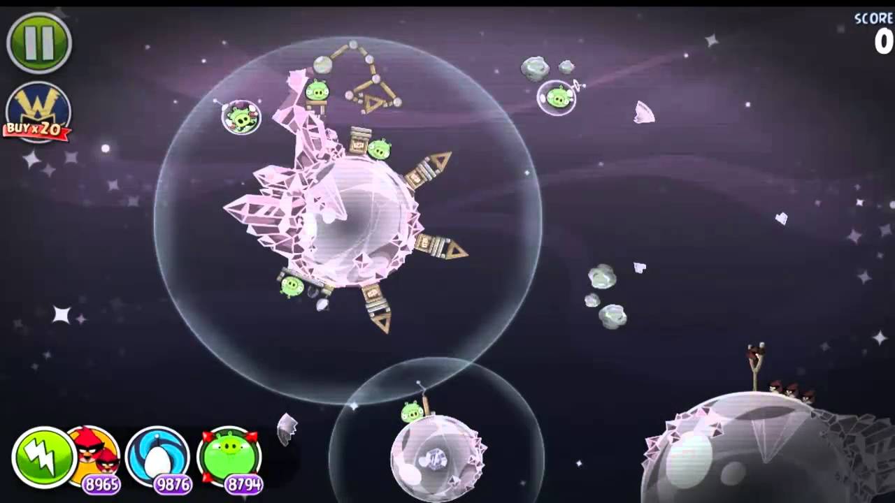 Angry Birds Space HD Cosmic Crystals All Mirror levels
