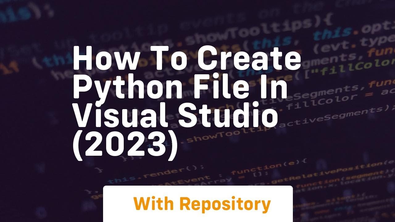 How to create python file in visual studio 2023 - YouTube