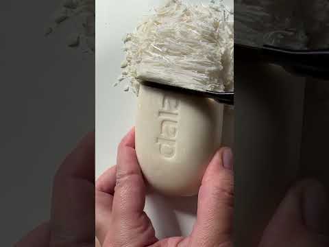 Cutting very dry soap strips on the soap.#satisfying #soapcubes #asmr #soapcutting #shorts