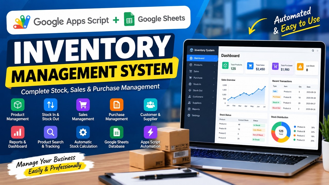 Complete Inventory Management System | Google Apps Script + Google ...