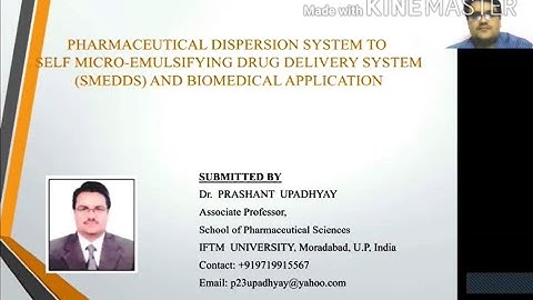 PHARMACEUTICAL DISPERSION SYSTEM TO SELF MICRO EMULSIFFYING DELIVERY SYSTEM (SMEDDS)