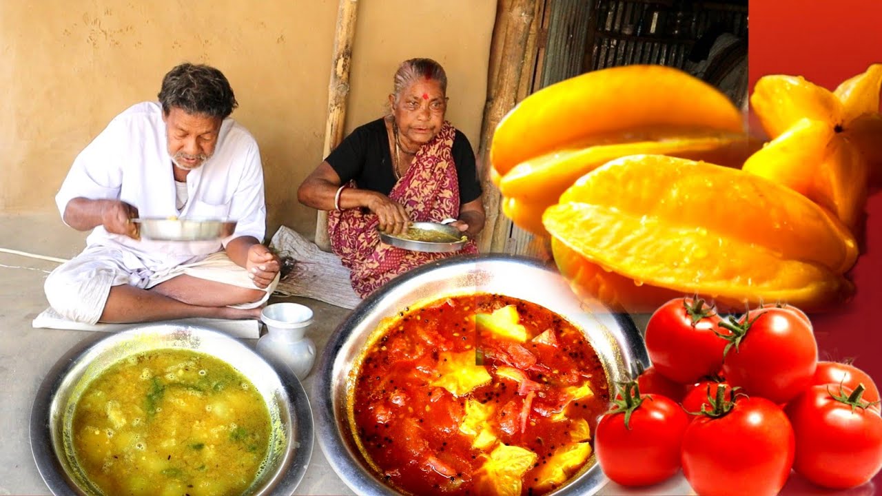 PAPAYA Lentils CURRY & TOMATO Catni Cooking by our Village Santali Tribe Grandmother