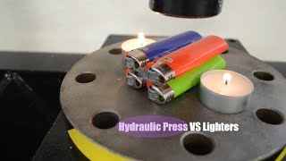 Hydraulic Press Vs Lighters - Will it explode