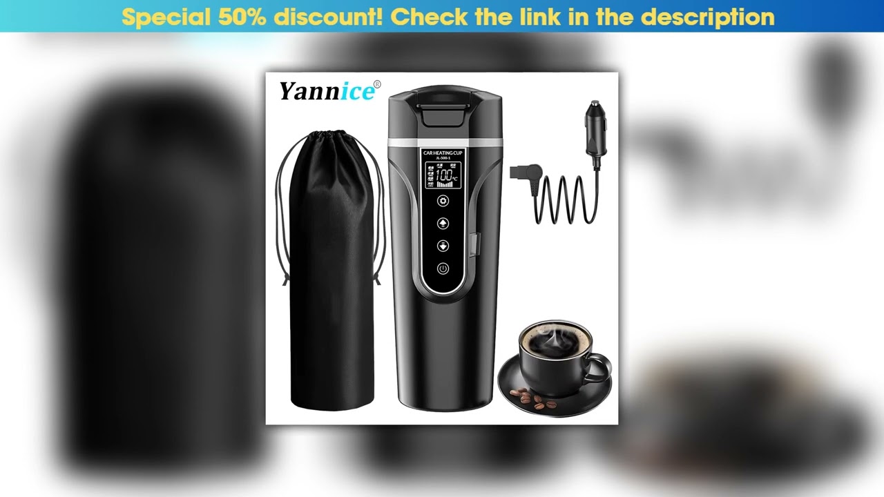 Get Portable Electric Kettle 12v/24v Smart Car Heating Cup Touch Screen Thermal Mug 450ml Car Heati