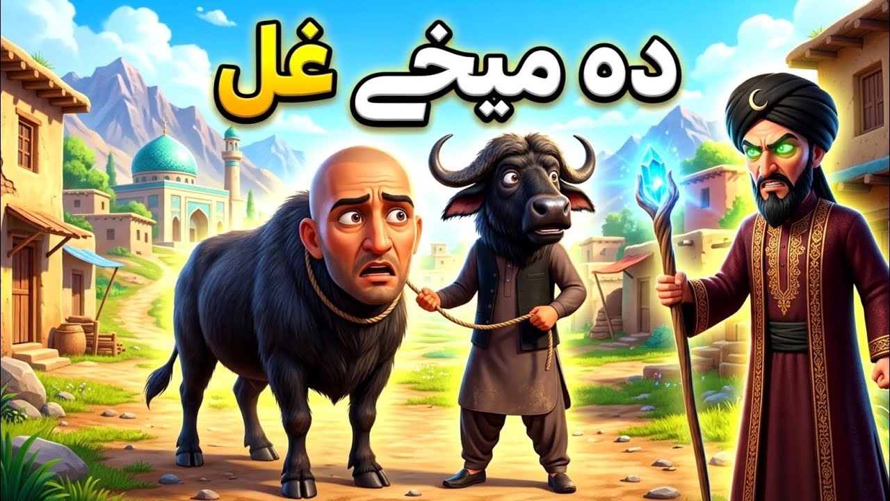 دہ میخے غل 🐃🐄   The buffalo thief   Pashto cartoon story480p