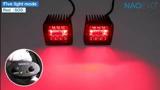 3 inch red white Led pods for trucks, Jeeps, ATVs, UTVs, Boats... | Naoevo