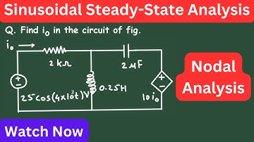 AC circuit Nodal Analysis with Dependent Source | Sinusoidal Steady State Analysis