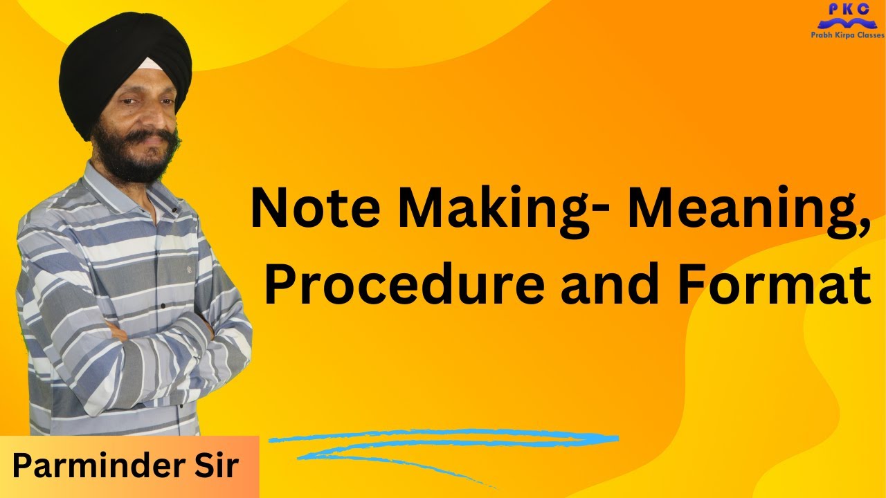 Note making meaning procedure and format youtube