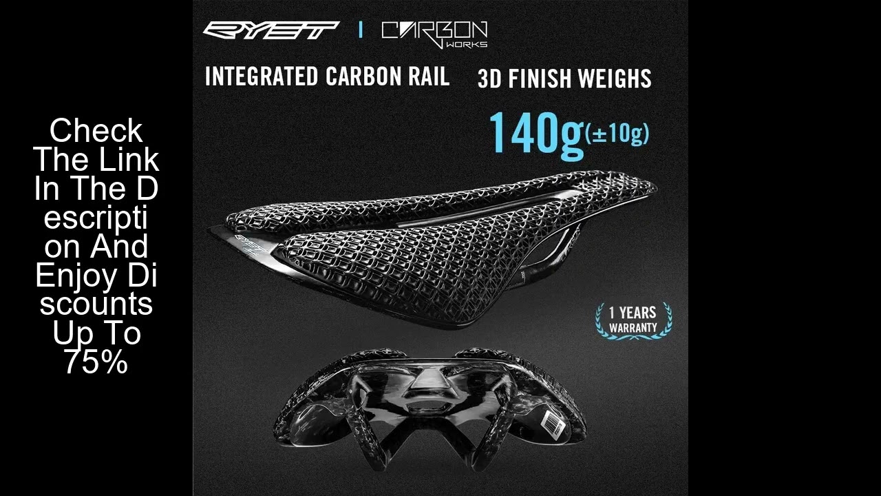 RYET 3D Printed Bicycle Saddle Ultralight Carbon Saddle 135/143mm 105g Bike Saddle for MTB Gravel Ro