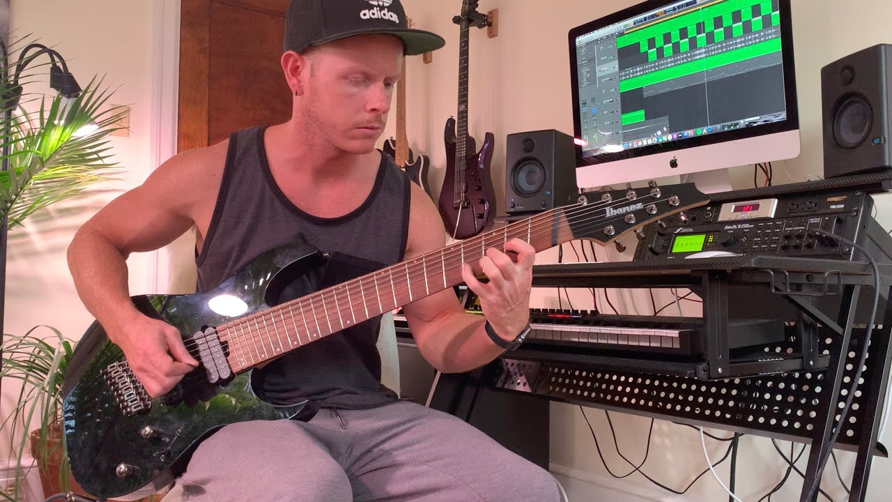 Ibanez RGMS8 8 string guitar and Axe Fx tone test