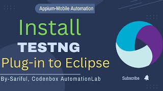 Celebrity Appium Tutorial 5: How to Install TestNG plug-in to Eclipse for Appium automation Profile
