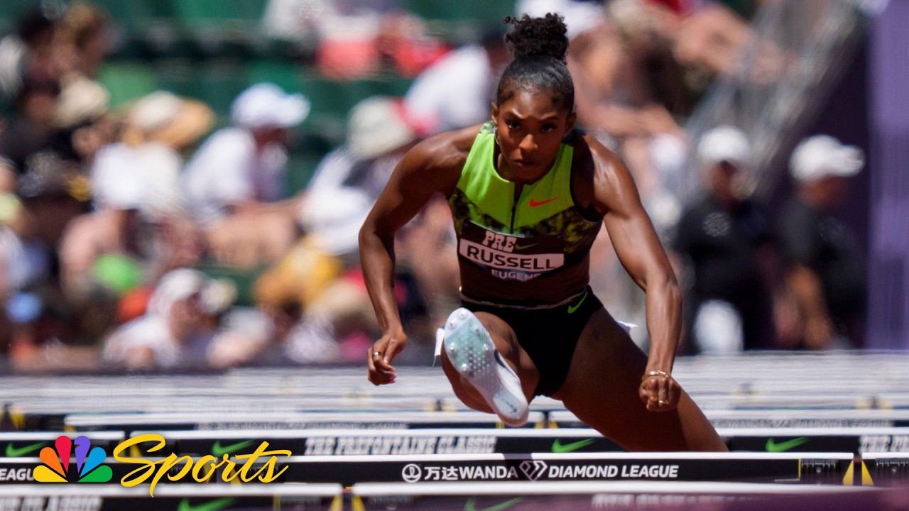 Masai Russell CRUISES to meet record in women's 100m hurdles at Prefontaine Classic | NBC Sports