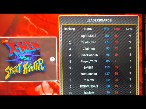 X-Men vs Street Fighter (Arcade 1up) #1 OgFRIJOLE VS #2 Tiradouken on the Leaderboard online play from Footie Laughs