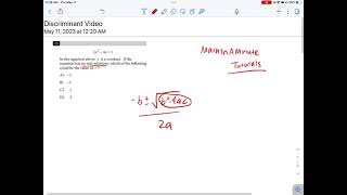 Using the Discriminant! | SAT Math Tips