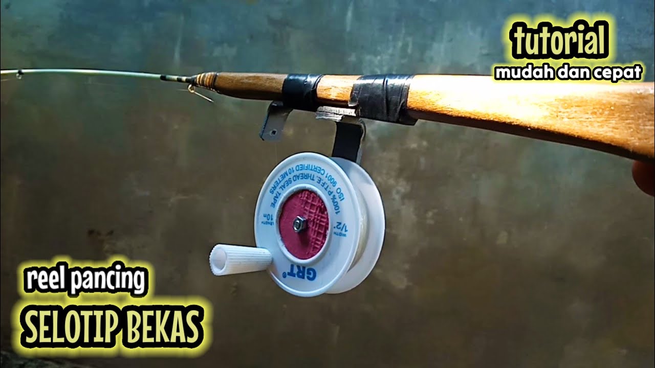 Cara Membuat REEL PANCING DARI GULUNGAN SELOTIP BEKAS | fishing reel from used goods