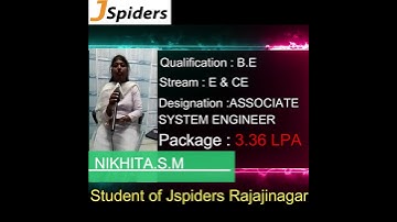 Video Testimonial by NIKHITA S M  | PLACED IN 2023 | JSPIDERS RAJAJINAGAR |JOB |SYSTEM ENGINEER |