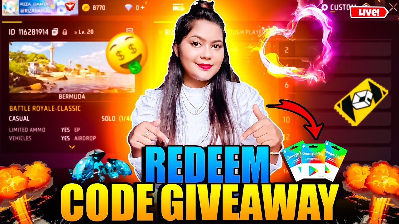 FREE FIRE LIVE CUSTOM ROOM GIVEAWAY | FF LIVE TEAMCODE GIVEAWAY | FF ...