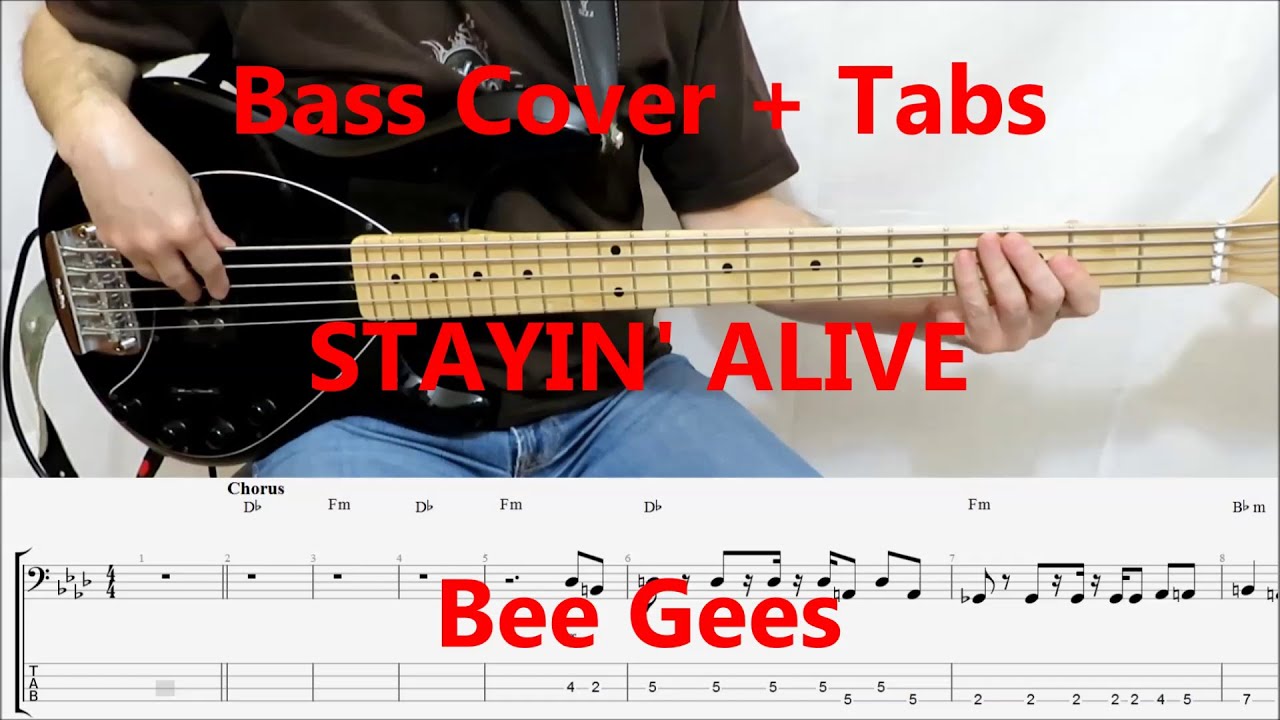 Bee Gees Stayin Alive BASS COVER TABS Preview YouTube bee-gees-stayin-alive-bass-cover-tabs-preview-youtube
