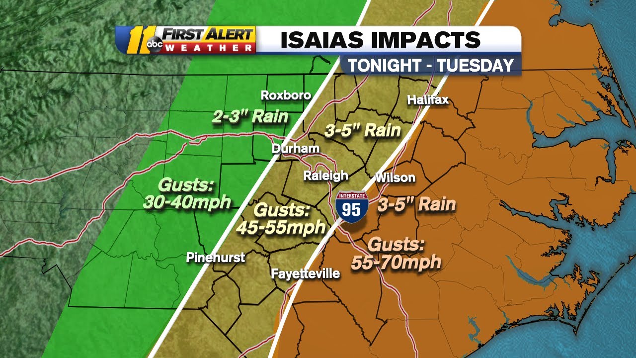Isaias tracks toward Carolinas, could make landfall as a hurricane ...